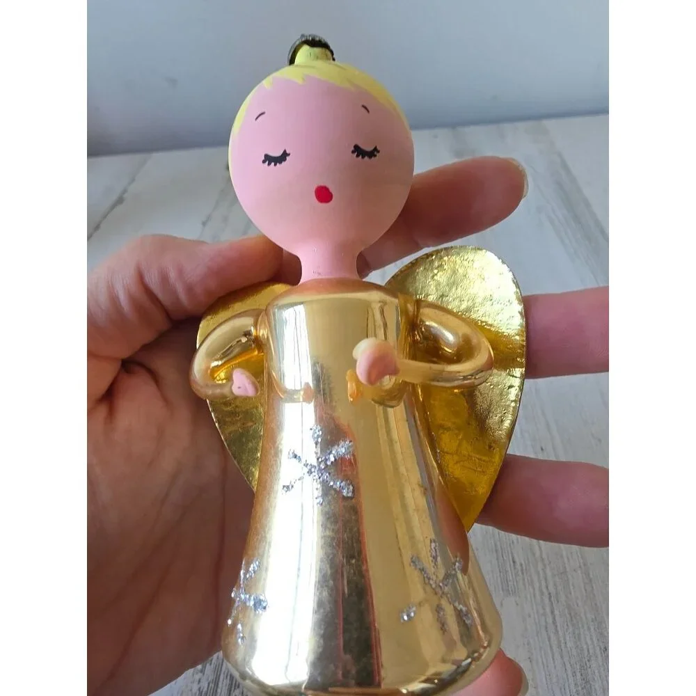 Antique Italian Angel cheer up glass ornament Xmas‎ tree